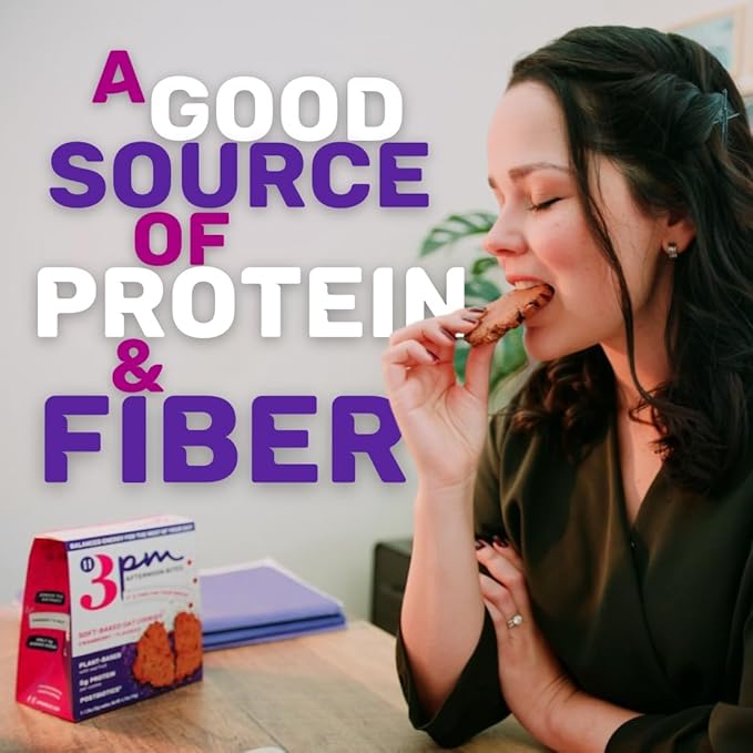 3PM Afternoon Bites Cranberry Flaxseed Cookies with Postbiotics, 5g of Protein, 15 Cookies