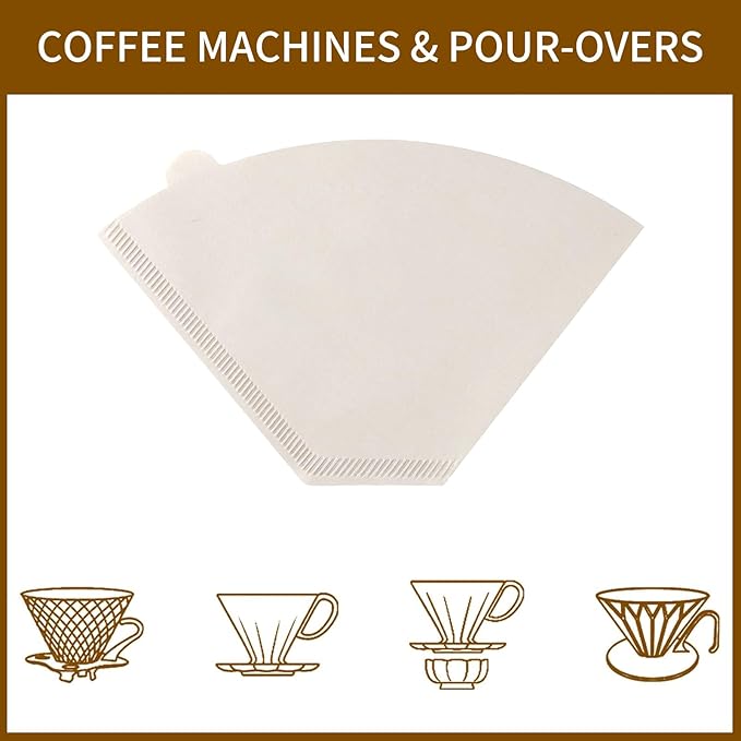 Coffee Filters #4，Coffee Filter 4 Cone Paper 12 Cup，200 Disposable Large Coffee Filters - White