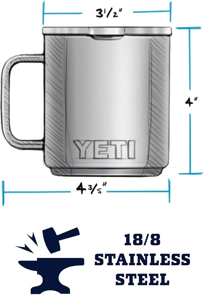 YETI Rambler 10 oz Stackable Mug, Vacuum Insulated, Stainless Steel with MagSlider Lid, Big Wave Blue