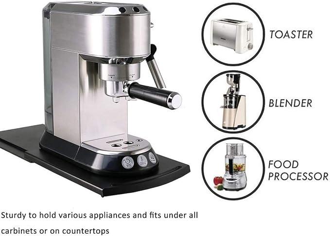 HauSun Handy Sliding tray Sliding Tray Mat for Coffee Maker,Kitchen Appliance Moving Caddy,Countertop Stoage for Air Fryer, Blender, Stand Mixer,Food Processors,2 Sets