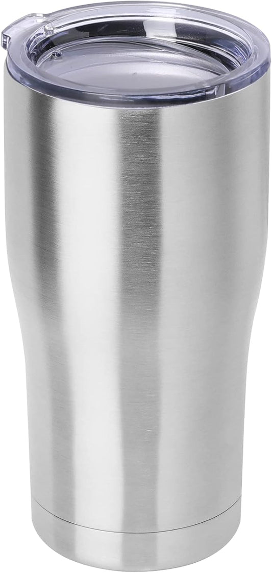 DOMICARE 20oz Tumbler with Lid Stainless Steel Tumblers Bulk, Double Wall Vacuum Insulated Coffee Travel Mug, 1 Count (Pack of 1) Stainless Steel