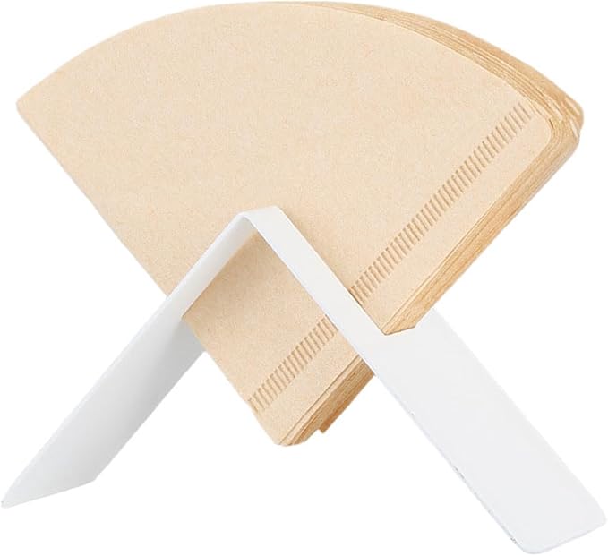 MIAO JIN Coffee Filter Paper Holder,Stainless Steel Coffee Paper Storage Container Dispenser Rack Coffee Filter Stand (White)