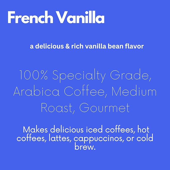 Sarasota Coffee Whole Bean French Vanilla | Medium Roast Gourmet Flavored Coffee Beans | Low Acid, Mold Free, Specialty Grade Bulk Beans | 5lb (80 oz)