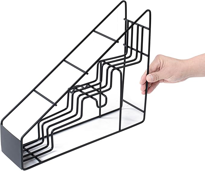 Restaurantware Restpresso 14 x 4 x 12 Inch Coffee Syrup Rack 1 4-Tier Syrup Holder - Wire Design Compact Black Iron Syrup Stand For Retail Displays Coffee Or Liquors