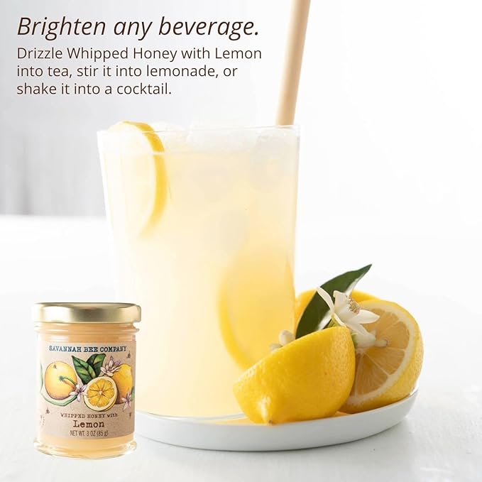 Savannah Bee Company Whipped Honey - All Natural Spreadable Honey (3 Ounce (Pack of 1), Lemon)
