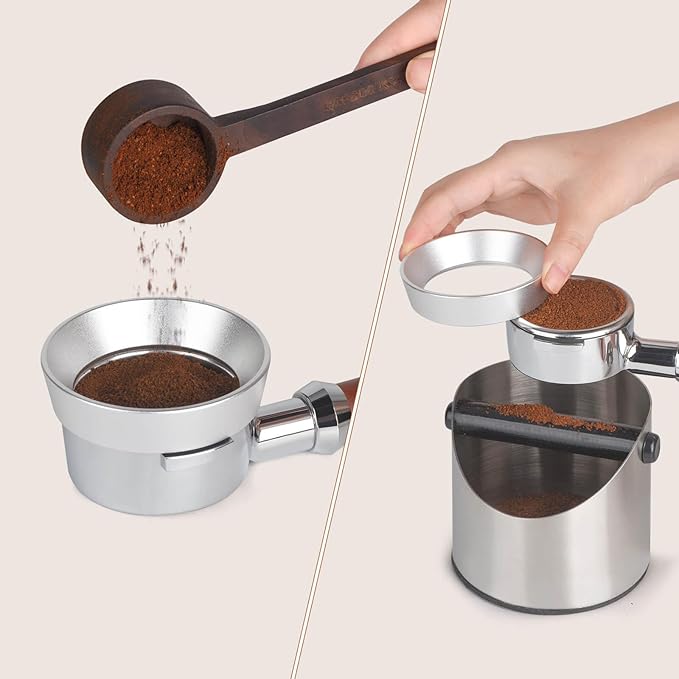 Aluminum Espresso Portafilter Funnel, 51mm Dosing Funnel with Magnetic