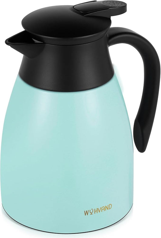 34 Oz Thermal Coffee Carafe, Stainless Steel Insulated Vacuum coffee crafts to keep coffee hot, 1 Liter Tea Water Coffee and Beverage Dispenser (Blue)