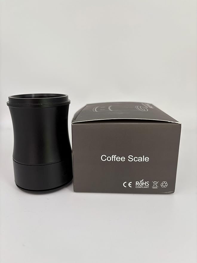 Digital Coffee Scale with Timer - Rechargeable Espresso Scale Precise Pour Over & Drip Coffee Scale, LED Display, Includes Dosing Cup, Black