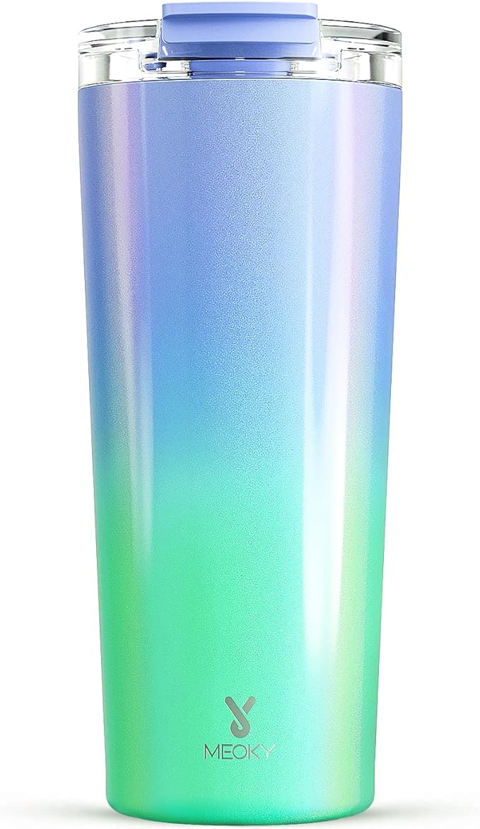 Meoky 24 oz Travel Coffee Mug with Leak-proof Lid, Stainless Steel Insulated Coffee Tumbler, Keeps Hot for 8 Hours or Cold for 24 Hours, Fits in Car Cup Holder (Fairyland)