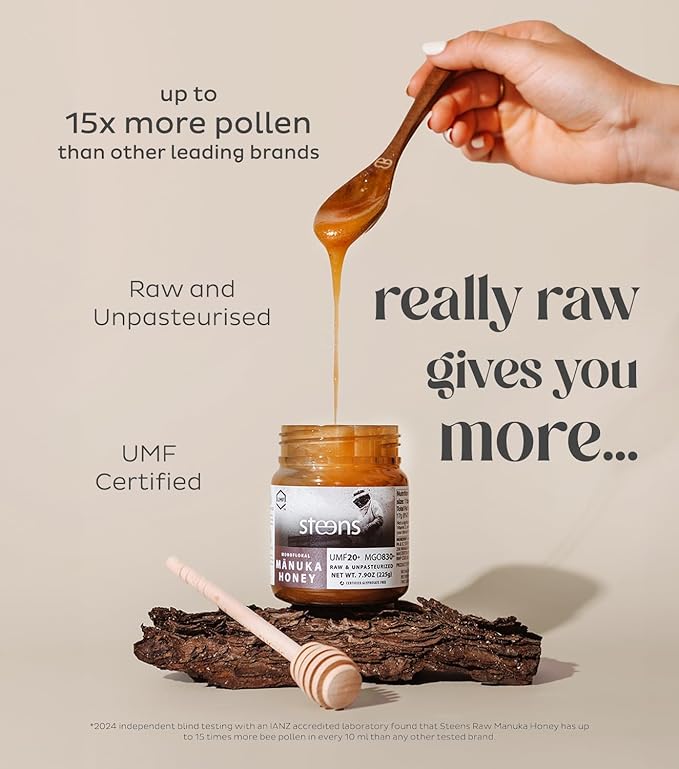 Steens Manuka Honey - MGO 830+ - Pure & Raw 100% Certified UMF 20+ Manuka Honey - Bottled and Sealed in New Zealand - 7.9 oz - New Version