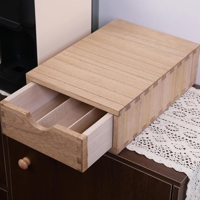 Drawer Holder for Coffee Brew - Kitchen Machine Accessories Stand Shelf Countertop - Serve Coffee Station and Pod Capsules Storage Organizer for Home Decor Office Storage Solution CF1D1C-Light