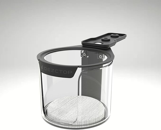 DEZCTOP Rotating Under Desk Cup Holder with Absorbent Pad, Anti-Spill Swivel Design, Fits Mugs, tumblers, and Cups, Perfect for Gaming or Office Desks, Black