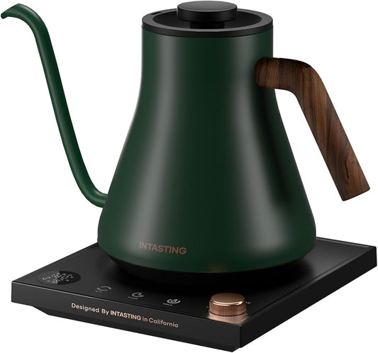 Electric Kettles, Gooseneck Electric Kettle, ±1℉ Temperature Control, Stainless Steel Inner, Quick Heating, for Pour Over Coffee, Brew Tea, Boil Hot Water, 0.9L Hunter Green