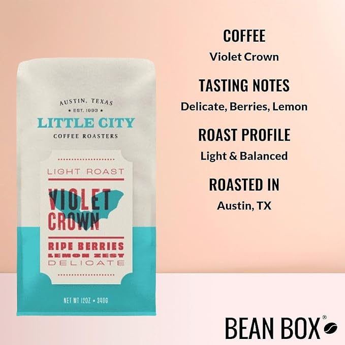 Bean Box Austin Coffee Sampler, 2-Pack - Roasted by Little City Roasters, Gourmet Arabica Coffee, Variety Pack - Freshly Ground
