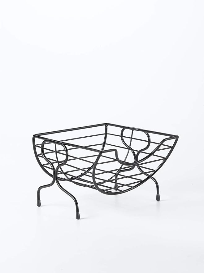 Nifty Single-Serve Wire Coffee Basket – Stacked Two-Tier Coffee Pod Storage Holder, Compatible with K-Cups, Home or Office Kitchen Counter Organizer, Modern Black Design