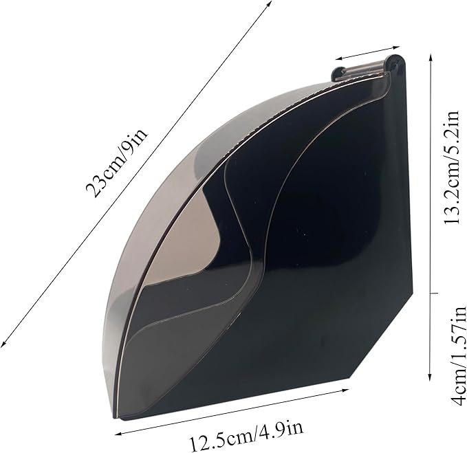 MIAO JIN Coffee Filter Paper Holder with Dustproof Cover Coffee filter Storage for #1 & #2, V60 & #4 cone-shape fan-shape filters Coffee Bar Accessories decor (Black)