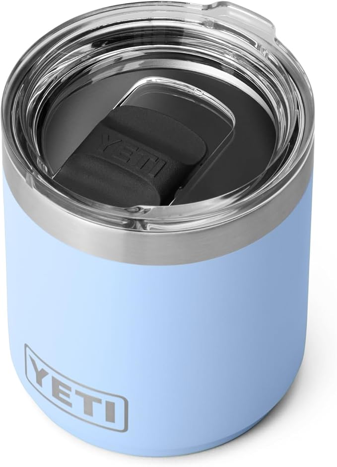 YETI Rambler 10 oz Stackable Lowball 2.0, Vacuum Insulated, Stainless Steel with MagSlider Lid, Big Sky Blue