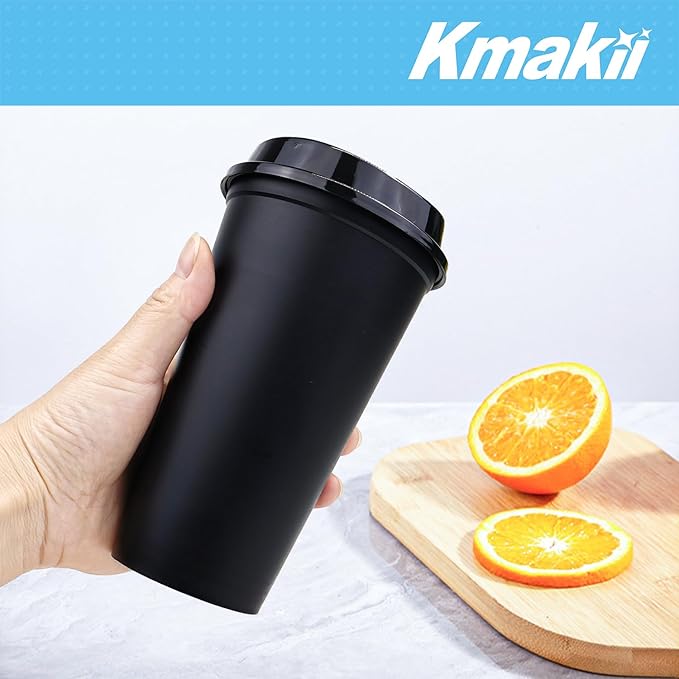KMAKII 12 oz Reusable Coffee Cups with Lids 8 Pk, To Go Travel Cups, Hot or Cold Drinks, Dishwasher and Microwave Safe, Black