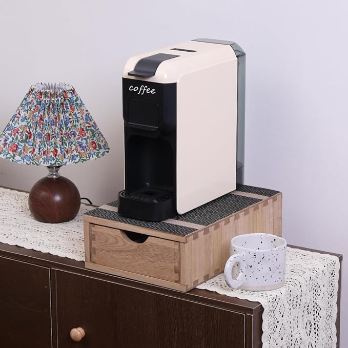 Drawer Holder for Coffee Brew - Kitchen Machine Accessories Stand Shelf Countertop - Serve Coffee Station and Pod Capsules Storage Organizer for Home Decor Office Storage Solution CF1D1C-Light