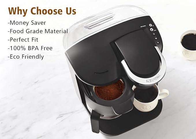 Reusable K-Duo Coffee Filter for Essentials & Brewers, Carafe Basket Filters for K-Duo Coffee Makers, Accessories, 2 Pack