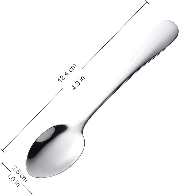 Demitasse Espresso Spoons Set of 6, Stainless Steel Mini Coffee Spoons for Dessert, Tea, Appetizer, Dishwasher-Safe Tiny Stirring Small Teaspoons