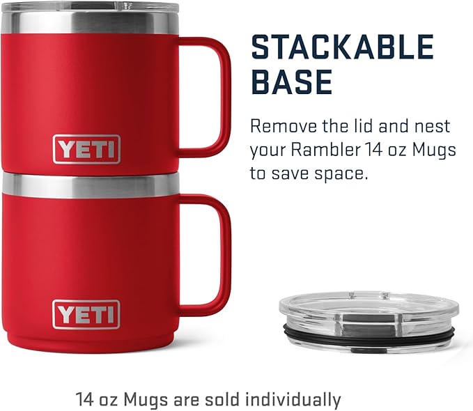 YETI Rambler 14 oz Stackable Mug, Vacuum Insulated, Stainless Steel with MagSlider Lid