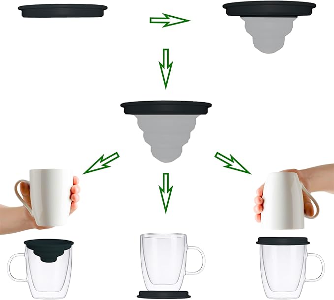 Coffee Mug Organizers and Storage (6Pack), Adjustable Mug Organizer for Kitchen Cabinet Shelf, Cup Stacker Holder for Tea Cup, Coffee Mug, Glassware, Save Space for Cupboard