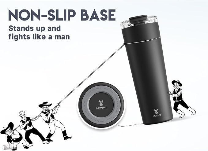 Meoky 30 oz Travel Coffee Mug with Leak-proof Lid, Stainless Steel Insulated Coffee Tumbler, Keeps Hot for 8 Hours or Cold for 24 Hours, Fits in Car Cup Holder (Night)