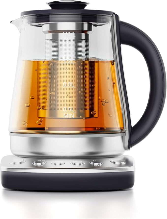Electric Kettle With Infuser, 1.5L Electric Tea Kettle With Temperature Control, 1200W Fast heating for Pour Over Coffee, Brew Tea, Boil Hot Water, BPA-Free, Easy to Clean G888B