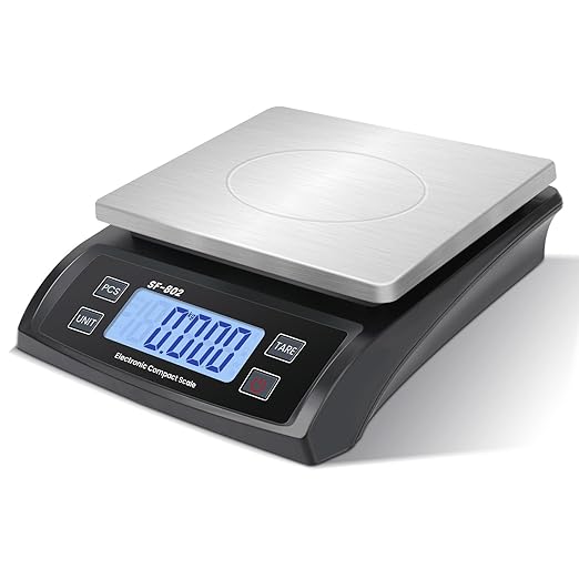 Digital Kitchen Scale 30kg/66lb Large Food Scale for Baking Cooking Stainless Bread Scale with LCD Display Counting Scales for Commercial (Color : Stainless Black)