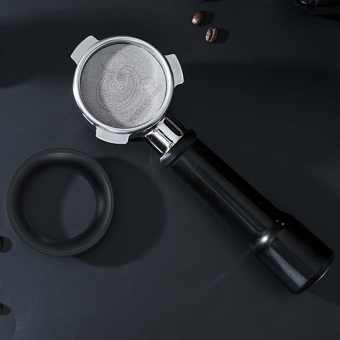 PUSEE 51mm Espresso Dosing Funnel & 51mm Puck Screen, Magnetic Coffee Dosing Ring Aluminum Metal,Reusable 1.7mm Thickness 150μm Espresso Puck Screen 316 Stainless Steel Fits 51mm Portafilter