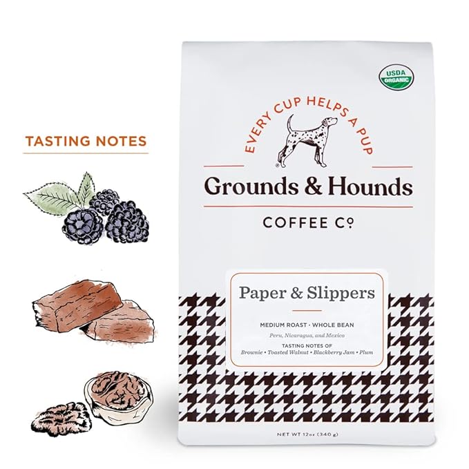 Grounds & Hounds Three Blend Starter Kit - 100% Organic Whole Bean Coffee Variety Pack, Whole Coffee Beans, Includes Three 12oz Bags of Our Most Popular Blends