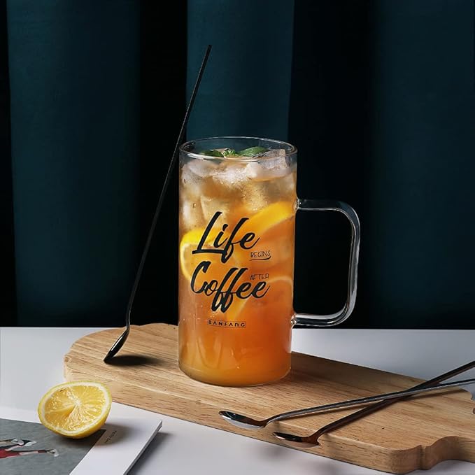 Sweejar 9.5-Inch Long Handle Ice Tea Spoons, Ice Cream Spoon, Coffee Spoon, 18/8 Stainless Steel Spoons for Cocktail Stirring, Mixing, Tea, Pack of 6 (Rose gold)