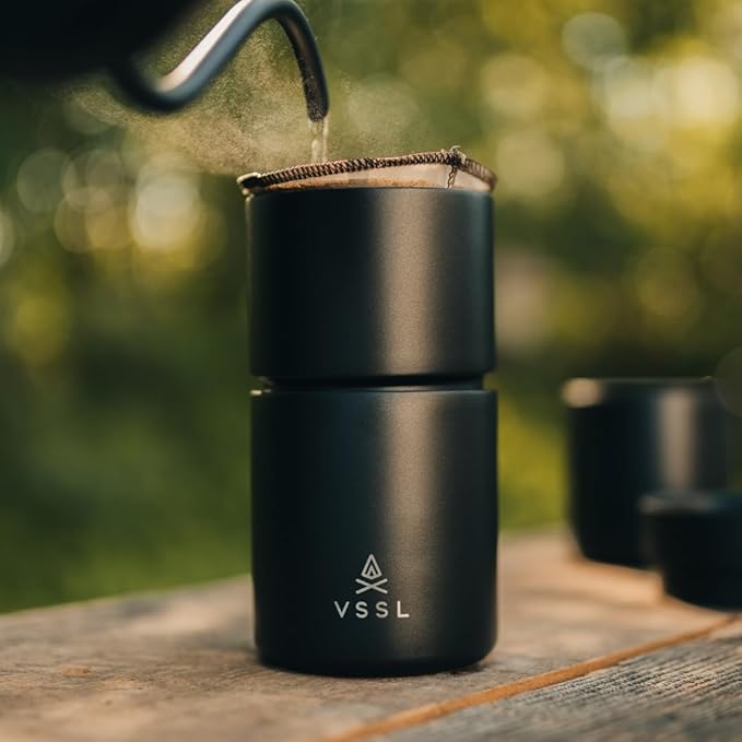 VSSL Nest #1 Stainless Steel Mesh Coffee Filter, Transportable and Compact, Perfect For Camping, Hiking, Adventure, Travel, Compatible With Any Cone Pour Over System, Pack of 3