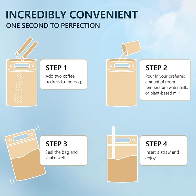 Instant Coffee Packets Single Serve, Medium Roast Sugar Free & Low Caffeine Instant Coffee Gifts 14 Packets for One Week Fitness Holiday Travel Coffee On the Go, 100% Arabica Black Coffee Beans Instant Powder Packs