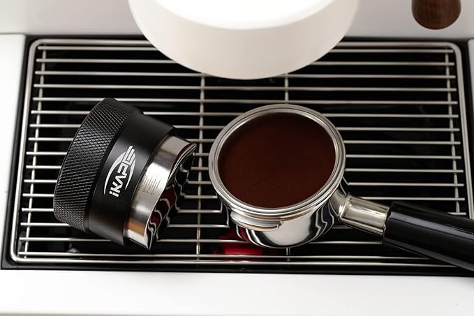 IKAPE Coffee Products, 49mm Coffee Distributor, Gravity Adaptive Espresso Distributor Fits All 49mm Espresso Portafilter(Black)