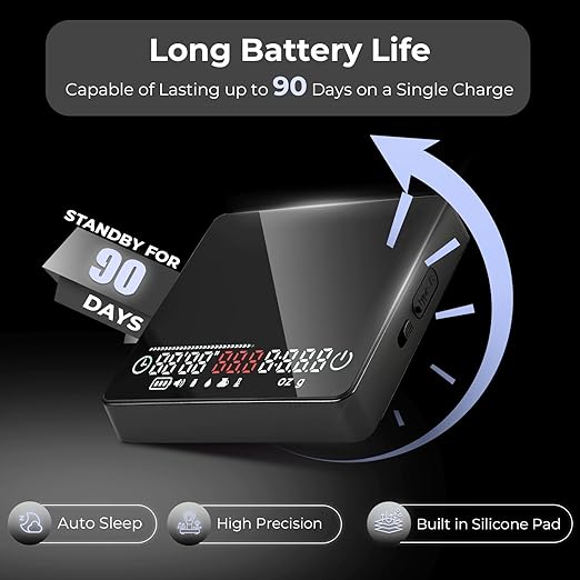 IKAPE Professional Coffee Scale with Timer, 2kg/0.1g High Precision Digital Scale, 4 Modes (Espresso/Pour Over Brew Ratio), LED Display, Auto-Tare, for Kitchen, Cooking, Espresso, Pour Over Coffee