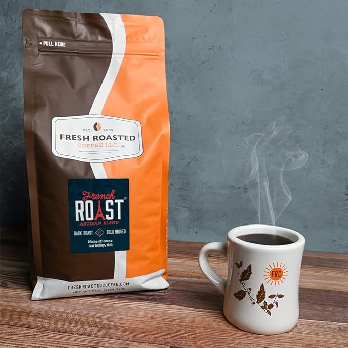 Fresh Roasted Coffee, French Roast, 5 lb (80 oz), Dark, Kosher, Ground