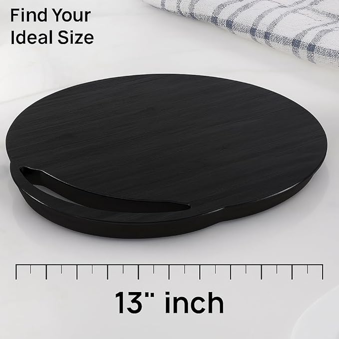 Ibyx Elegant Round Sliding Tray for Your Pressure Cooker, Air Fryer & Heavy Kitchen Appliances - Sturdy, Slides Easily from Under The Cabinet (Black, 13”)