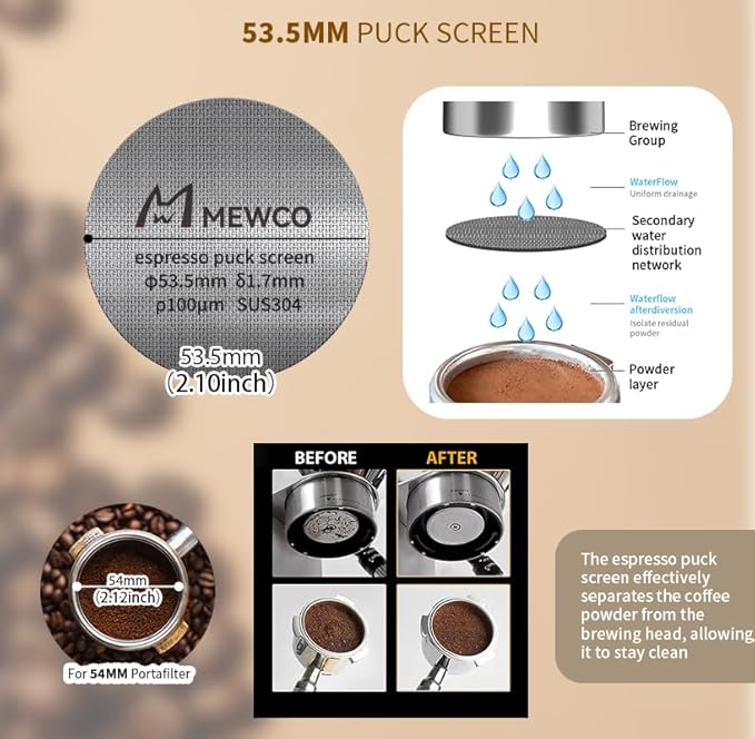 7 Pack Espresso Tamper Station&Coffee Distributor Tamper&Espresso WDT Stirrer&Coffee Tamping&Brush&Coffee Dosing Funnel&Espresso Puck Screen, Espresso Accessories for Bar Home Office (54 mm)