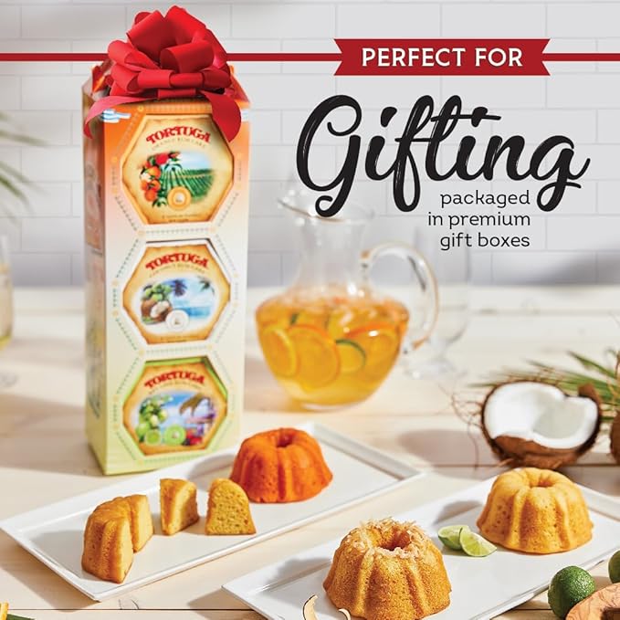 TORTUGA Caribbean Flor de Cana Rum Cake - 4 oz Caribbean Rum Cake - 2 Pack - The Perfect Premium Gourmet Gift for Stocking Stuffers, Gift Baskets, and Christmas Gifts - Great Snack Cakes for Delivery