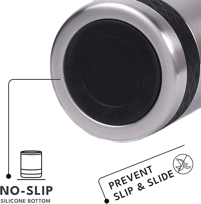 Elemental Recess Lowball Tumbler, 10oz Triple Wall Stainless Steel Cup with Non-Shattered Tritan Lid, Insulated Whiskey Glass, Insulated Coffee Tumbler Mug for Hot & Cold Drinks - Brushed Steel