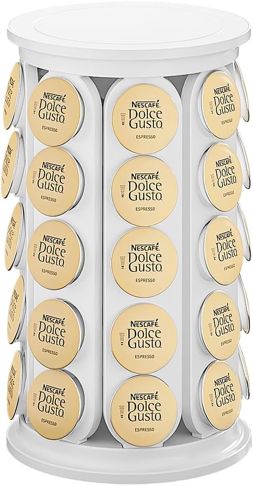SAVORI Coffee Pod Storage Carousel Holder Organizer Compatible with 40 Keurig K-Cup Pods (White)