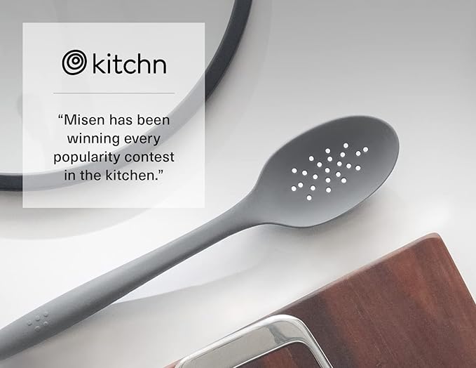 Misen Silicone Mixing Spoon - Professional-Grade, Dishwasher Safe - No Scratch Nonstick-Safe Kitchen Tool for Stirring, Scraping, and Serving - Stong, Durable, Heat Resistant - Gray