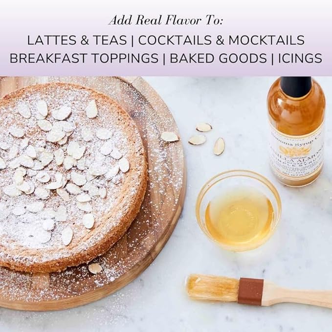 Sonoma Syrup Co. Vanilla Almond Infused Simple Syrup 12.7 fl oz | for Cocktails, Tea, and Baking | Hand Crafted in the USA