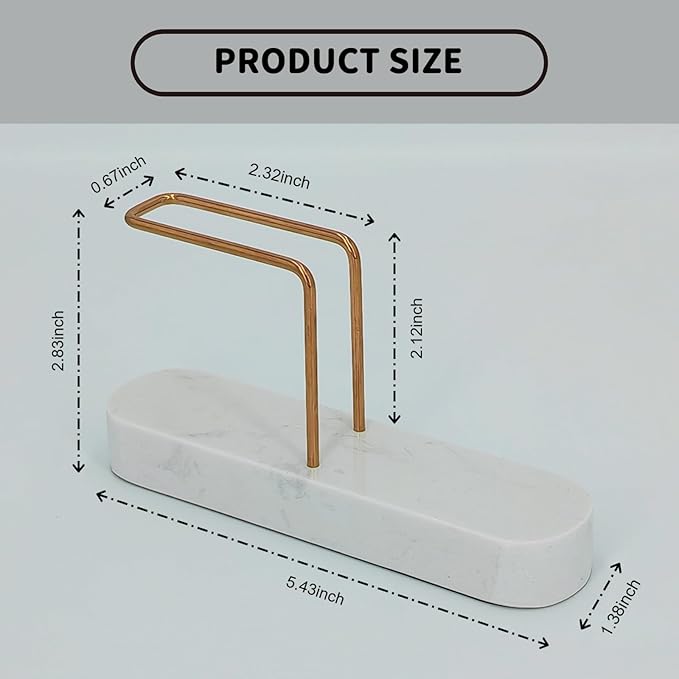 Cone Coffee Filter Holder for Counter, Coffee Filter Storage Container for Cone Paper Filters Size #01 ＆ #02, Marble Base with Non-Slip Pad (White)