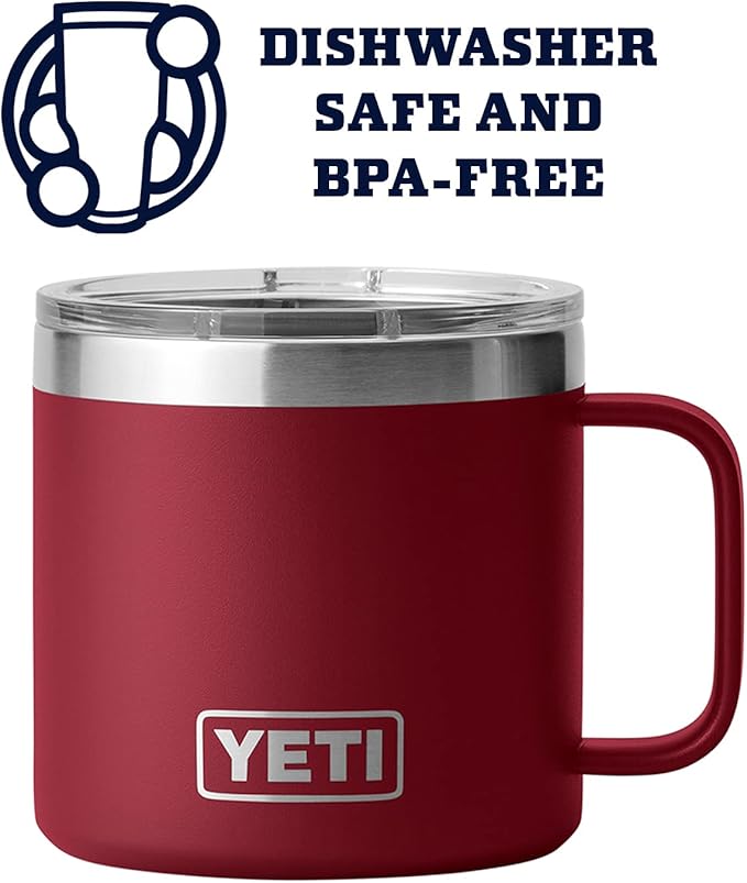 YETI Rambler 14 oz Mug, Vacuum Insulated, Stainless Steel with MagSlider Lid, Stainless