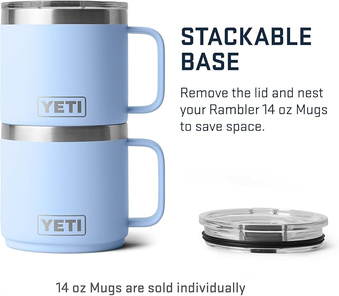 YETI Rambler 14 oz Stackable Mug, Vacuum Insulated, Stainless Steel with MagSlider Lid