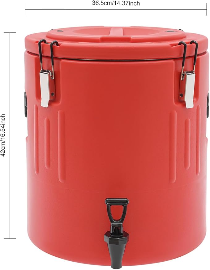 Insulated Beverage Dispenser - 7.5Gal Stainless Steel Hot and Cold Beverage Server with Spigot Handle, Commercial Thermal Container for Water Coffee Drink Catering Restaurant