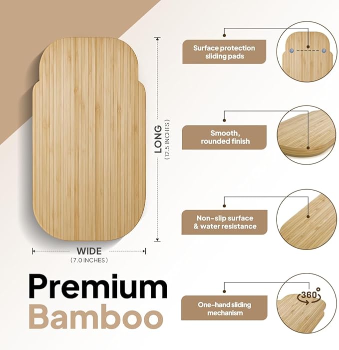 Ibyx Elegant Sliding Tray - Compatible with 3.2 Qt Kitchen In The Box Stand Mixers and Other Heavy Appliances (Natural)